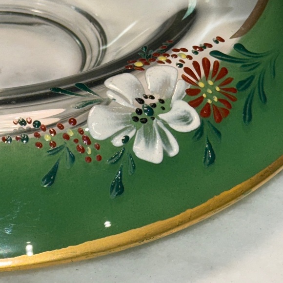 Indiana Glass Co Waterfall Hand painted Bowl. - Picture 3 of 5